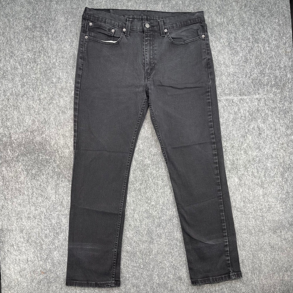 Levis 514 Jeans Mens 34x30 Straight Fit Faded Black Denim Regular